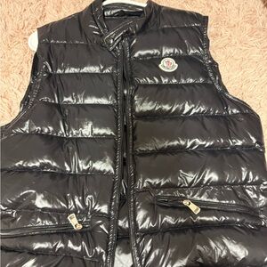 Moncler Shiny Black Quilted Vest